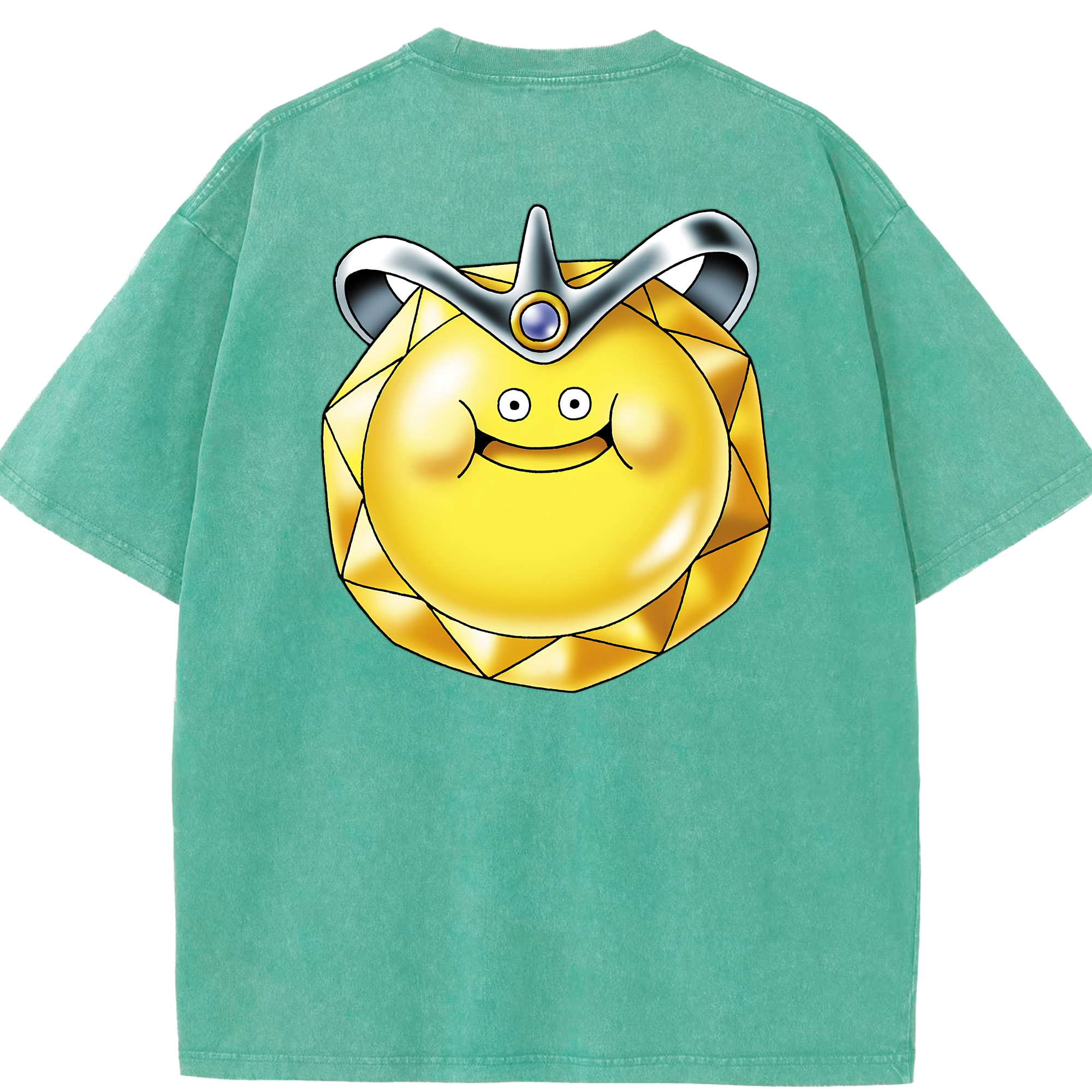 （画像用） ドラゴンクエスト Doragon Kuesuto Dragon Quest 綿100% ヴィンテージ風 半袖Tシャツ（背面プリント）